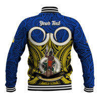 Personalised Vanuatu Torba Province Baseball Jacket Pig Tusk Mix Maori Pattern and Namele Leaf LT03 - Polynesian Pride