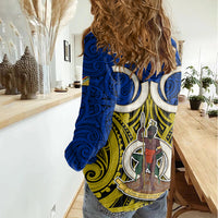 Personalised Vanuatu Torba Province Women Casual Shirt Pig Tusk Mix Maori Pattern and Namele Leaf LT03 - Polynesian Pride