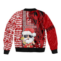 Mele Kalikimaka Hawaii Christmas Bomber Jacket Santa Claus Kakau Tribal Mix Polynesia Tattoo LT03 - Polynesian Pride