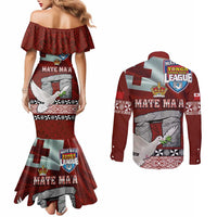 Mate Ma'a Tonga Couples Matching Mermaid Dress and Long Sleeve Button Shirt Haamonga a Maui and White Dove - Tongan Kupesi Ngatu LT03 - Polynesian Pride