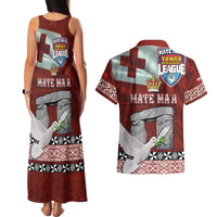 Mate Ma'a Tonga Couples Matching Tank Maxi Dress and Hawaiian Shirt Haamonga a Maui and White Dove - Tongan Kupesi Ngatu LT03 - Polynesian Pride
