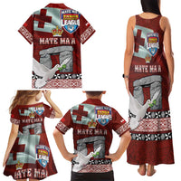 Mate Ma'a Tonga Family Matching Tank Maxi Dress and Hawaiian Shirt Haamonga a Maui and White Dove - Tongan Kupesi Ngatu LT03 - Polynesian Pride