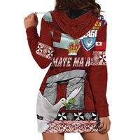 Mate Ma'a Tonga Hoodie Dress Haamonga a Maui and White Dove - Tongan Kupesi Ngatu LT03 - Polynesian Pride