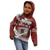 Mate Ma'a Tonga Kid Hoodie Haamonga a Maui and White Dove - Tongan Kupesi Ngatu LT03 - Polynesian Pride