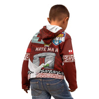 Mate Ma'a Tonga Kid Hoodie Haamonga a Maui and White Dove - Tongan Kupesi Ngatu LT03 - Polynesian Pride