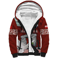 Mate Ma'a Tonga Sherpa Hoodie Haamonga a Maui and White Dove - Tongan Kupesi Ngatu LT03 Unisex Red - Polynesian Pride