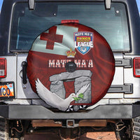 Mate Ma'a Tonga Spare Tire Cover Haamonga a Maui and White Dove - Tongan Kupesi Ngatu LT03 Red - Polynesian Pride
