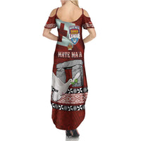 Mate Ma'a Tonga Summer Maxi Dress Haamonga a Maui and White Dove - Tongan Kupesi Ngatu LT03 - Polynesian Pride