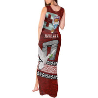 Mate Ma'a Tonga Tank Maxi Dress Haamonga a Maui and White Dove - Tongan Kupesi Ngatu LT03 - Polynesian Pride
