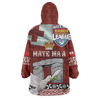 Mate Ma'a Tonga Wearable Blanket Hoodie Haamonga a Maui and White Dove - Tongan Kupesi Ngatu LT03 - Polynesian Pride