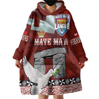 Mate Ma'a Tonga Wearable Blanket Hoodie Haamonga a Maui and White Dove - Tongan Kupesi Ngatu LT03 - Polynesian Pride