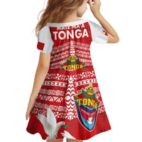 Mate Ma'a Tonga Family Matching Off The Shoulder Long Sleeve Dress and Hawaiian Shirt Double White Dove and Kupesi Ngatu Art Tattoo LT03 - Polynesian Pride