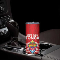 Mate Ma'a Tonga Skinny Tumbler Double White Dove and Kupesi Ngatu Art Tattoo LT03 - Polynesian Pride