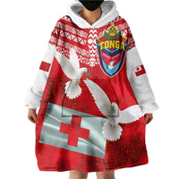 Mate Ma'a Tonga Wearable Blanket Hoodie Double White Dove and Kupesi Ngatu Art Tattoo LT03 - Polynesian Pride