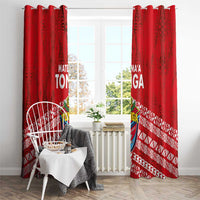 Mate Ma'a Tonga Window Curtain Douple White Dove and Kupesi Ngatu Art Tattoo