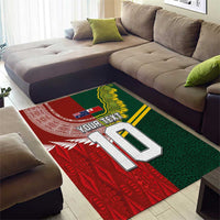 Custom Mate Ma'a Tonga and Australia Kangaroo Area Rug Nation Seal with Mascot Aboriginal and Tongan Kupesi Ngatu Art LT03 - Polynesian Pride