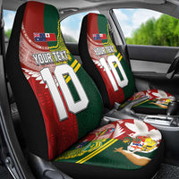 Custom Mate Ma'a Tonga and Australia Kangaroo Car Seat Cover Nation Seal with Mascot Aboriginal and Tongan Kupesi Ngatu Art LT03 - Polynesian Pride