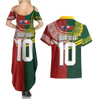 Custom Mate Ma'a Tonga and Australia Kangaroo Couples Matching Summer Maxi Dress and Hawaiian Shirt Nation Seal with Mascot Aboriginal and Tongan Kupesi Ngatu Art LT03 - Polynesian Pride