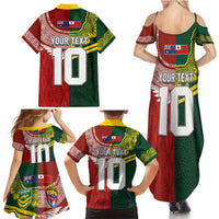 Custom Mate Ma'a Tonga and Australia Kangaroo Family Matching Summer Maxi Dress and Hawaiian Shirt Nation Seal with Mascot Aboriginal and Tongan Kupesi Ngatu Art LT03 - Polynesian Pride