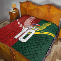 Custom Mate Ma'a Tonga and Australia Kangaroo Quilt Nation Seal with Mascot Aboriginal and Tongan Kupesi Ngatu Art LT03 - Polynesian Pride