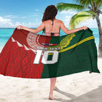 Custom Mate Ma'a Tonga and Australia Kangaroo Sarong Nation Seal with Mascot Aboriginal and Tongan Kupesi Ngatu Art LT03 - Polynesian Pride