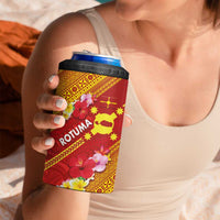 Rotuma Island 4 in 1 Can Cooler Tumbler Fijian Tapa with Polynesian Art and Hibiscus LT03 - Polynesian Pride