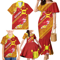 Rotuma Island Family Matching Mermaid Dress and Hawaiian Shirt Fijian Tapa with Polynesian Art and Hibiscus LT03 - Polynesian Pride
