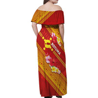 Rotuma Island Family Matching Off Shoulder Maxi Dress and Hawaiian Shirt Fijian Tapa with Polynesian Art and Hibiscus LT03 - Polynesian Pride