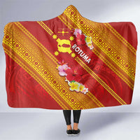 Rotuma Island Hooded Blanket Fijian Tapa with Polynesian Art and Hibiscus LT03 One Size Red - Polynesian Pride