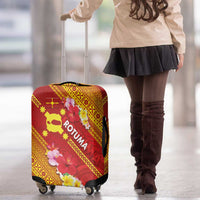 Rotuma Island Luggage Cover Fijian Tapa with Polynesian Art and Hibiscus LT03 - Polynesian Pride