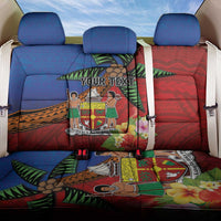 Personalised Fiji and Rotuma Together Back Car Seat Cover Fjian Masi and Pacific Pattern Mix Culture LT03 One Size Red - Polynesian Pride