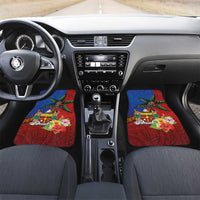Personalised Fiji and Rotuma Together Car Mats Fjian Masi and Pacific Pattern Mix Culture LT03 Set 2pcs - Front Red - Polynesian Pride