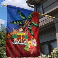 Personalised Fiji and Rotuma Together Garden Flag Fjian Masi and Pacific Pattern Mix Culture LT03 - Polynesian Pride