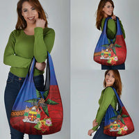Personalised Fiji and Rotuma Together Grocery Bag Fjian Masi and Pacific Pattern Mix Culture LT03 - Polynesian Pride