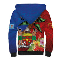 Personalised Fiji and Rotuma Together Sherpa Hoodie Fjian Masi and Pacific Pattern Mix Culture LT03 - Polynesian Pride
