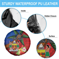 Personalised Fiji and Rotuma Together Spare Tire Cover Fjian Masi and Pacific Pattern Mix Culture LT03 - Polynesian Pride