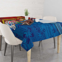 Personalised Fiji and Rotuma Together Tablecloth Tapa and Pacific Art Pattern with Cultural Emblems Half Style LT03 - Polynesian Pride