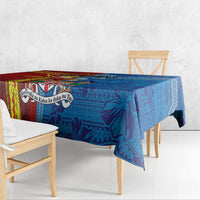 Personalised Fiji and Rotuma Together Tablecloth Tapa and Pacific Art Pattern with Cultural Emblems Half Style LT03 - Polynesian Pride