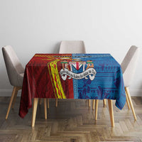 Personalised Fiji and Rotuma Together Tablecloth Tapa and Pacific Art Pattern with Cultural Emblems Half Style LT03 - Polynesian Pride