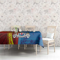 Personalised Fiji and Rotuma Together Tablecloth Tapa and Pacific Art Pattern with Cultural Emblems Half Style LT03 - Polynesian Pride