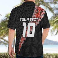 Custom New Zealand Rugby Hawaiian Shirt Maori and Silver Fern Half Style