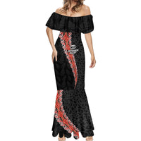 Custom New Zealand Rugby Mermaid Dress Maori and Silver Fern Half Style LT03 - Polynesian Pride