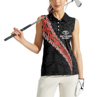 Custom New Zealand Rugby Women Sleeveless Polo Shirt Maori and Silver Fern Half Style LT03 - Polynesian Pride