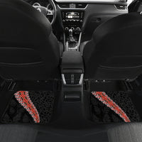 New Zealand Maori Warrior Rugby Car Mats Maori and Silver Fern Half Style LT03 Set 2pcs - Back Black - Polynesian Pride