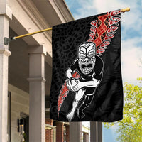 New Zealand Maori Warrior Rugby Garden Flag Maori and Silver Fern Half Style LT03 House Flag Black - Polynesian Pride