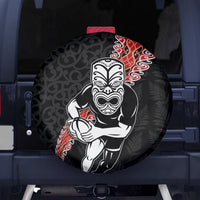 New Zealand Maori Warrior Rugby Spare Tire Cover Maori and Silver Fern Half Style LT03 - Polynesian Pride