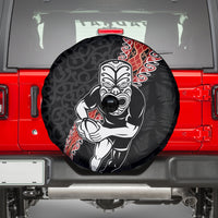 New Zealand Maori Warrior Rugby Spare Tire Cover Maori and Silver Fern Half Style LT03 - Polynesian Pride