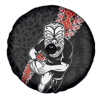 New Zealand Maori Warrior Rugby Spare Tire Cover Maori and Silver Fern Half Style LT03 - Polynesian Pride