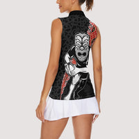 New Zealand Maori Warrior Rugby Women Sleeveless Polo Shirt Maori and Silver Fern Half Style LT03 - Polynesian Pride
