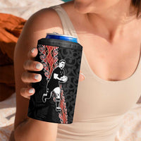 New Zealand Maori Rugby Player 4 in 1 Can Cooler Tumbler Maori and Silver Fern Half Style LT03 - Polynesian Pride